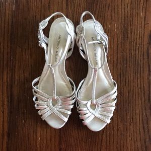 Antonio Melani scrappy golden leather sandals